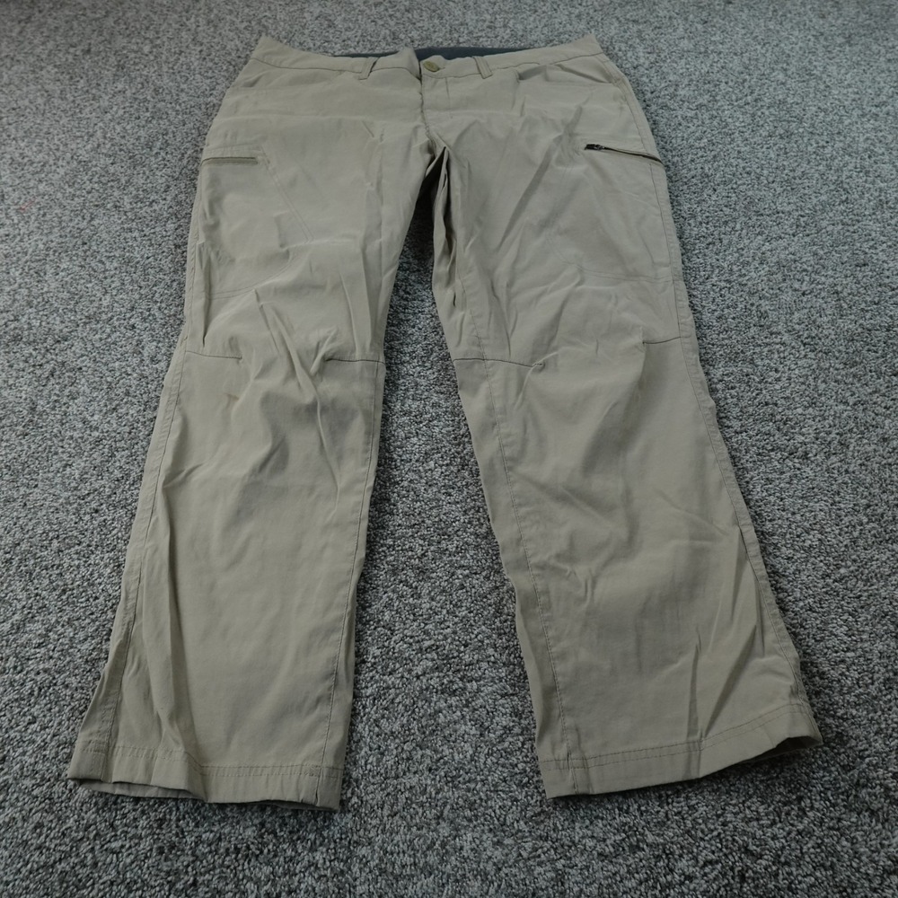 Eddie Bauer Pants Mens 40X30 Beige Brown Cargo Performance Outdoor Hiking Tech
